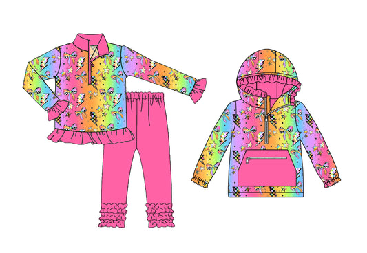 25.7.28 custom each style moq 5eta 4-6week Sibling Sisters bow baby girl long sleeve pants sets and top match family design
