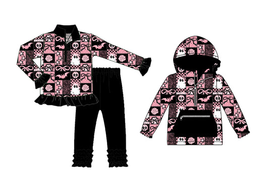 25.7.26 custom each style moq 5eta 4-6week Sibling Sisters bow baby girl long sleeve pants sets and top match family design