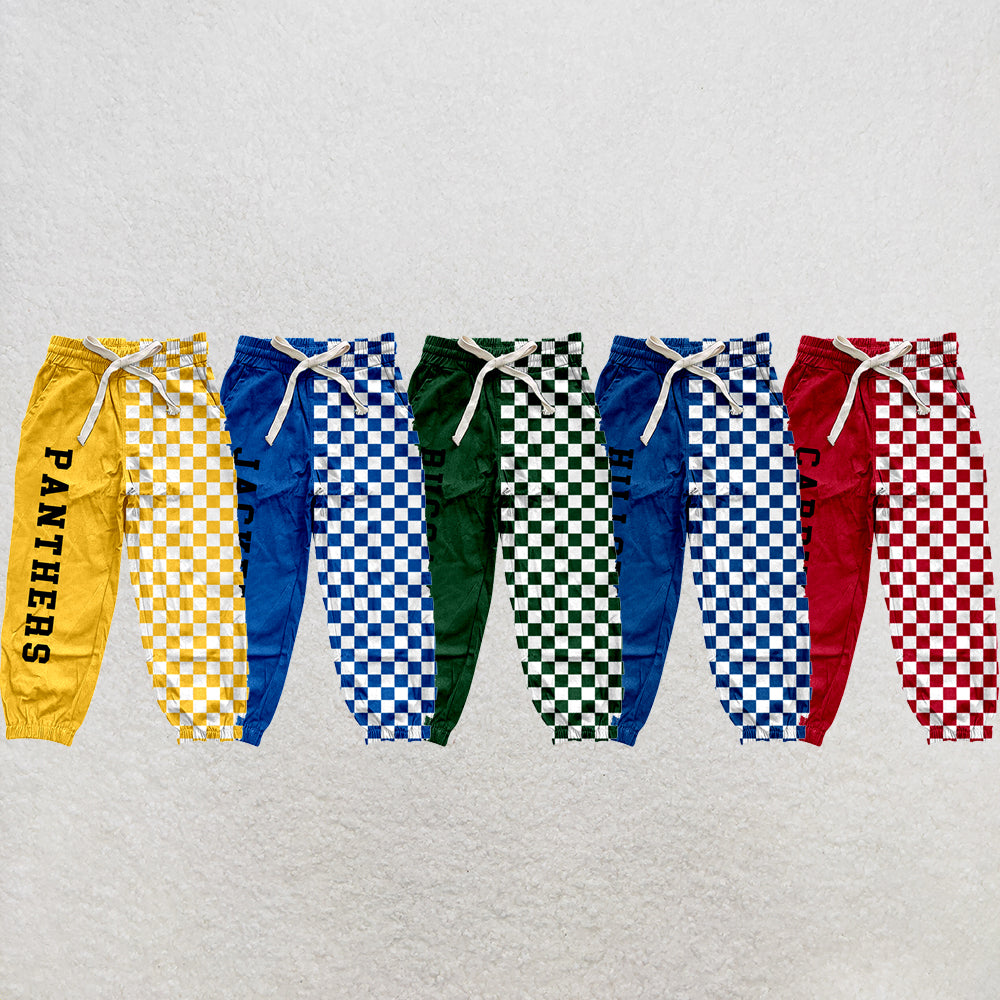 custom moq 5 mix size XY072211 Baby Boys Check Team Print Pocket Jogger Casual Bottom