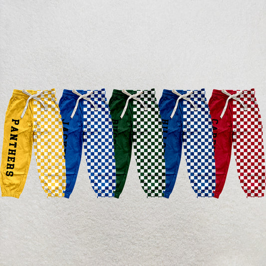 custom moq 5 mix size XY072211 Baby Boys Check Team Print Pocket Jogger Casual Bottom