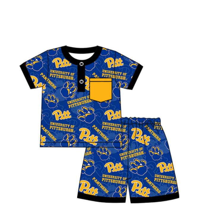 Custom summer teams baby girls clothes team blue sets dress romper-25.5.6