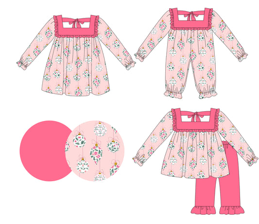 25.6.17 custom each style moq 5eta 4-6week Sibling Sisters floral baby girl long sleeve pants sets and dress and rompers match family design