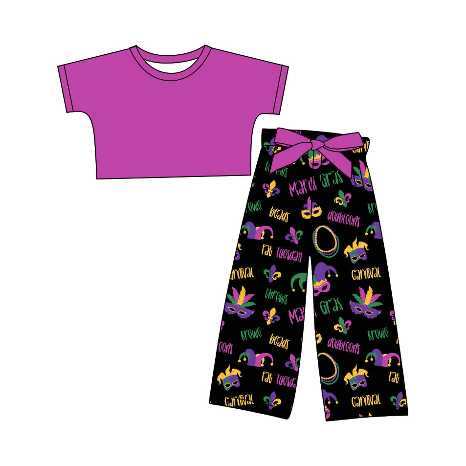 12.10 custom each style moq 5eta 4-6week Sibling Sister mardi gras baby girl sets and sets 2 match family design