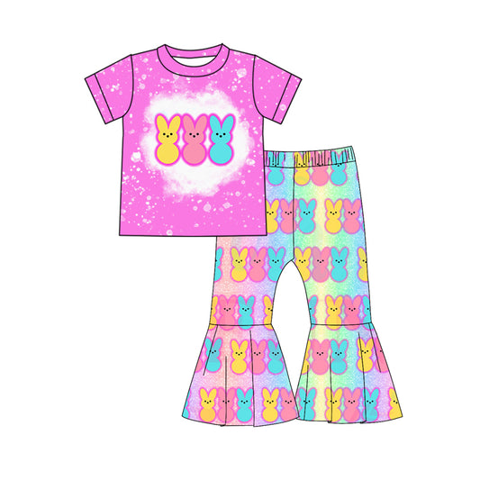 10.19 custom each style moq 5eta 4-6week Sibling Sister easter colorful rabbit baby girl sets and dress and rompers match family design