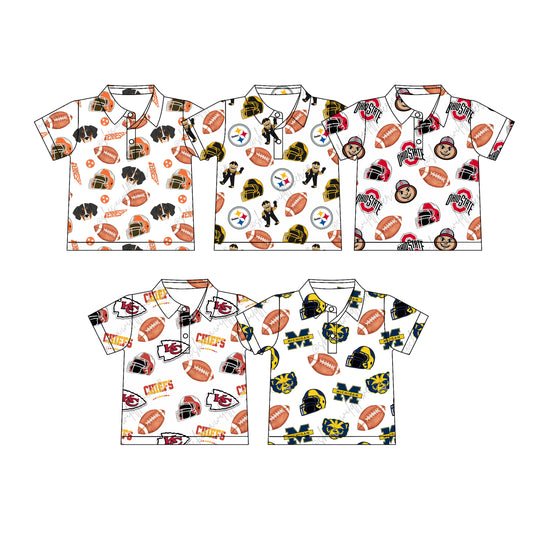 3.20 Custom moq 5 mix size Sibling Baby Boy White Short-Sleeved Polo Shirt