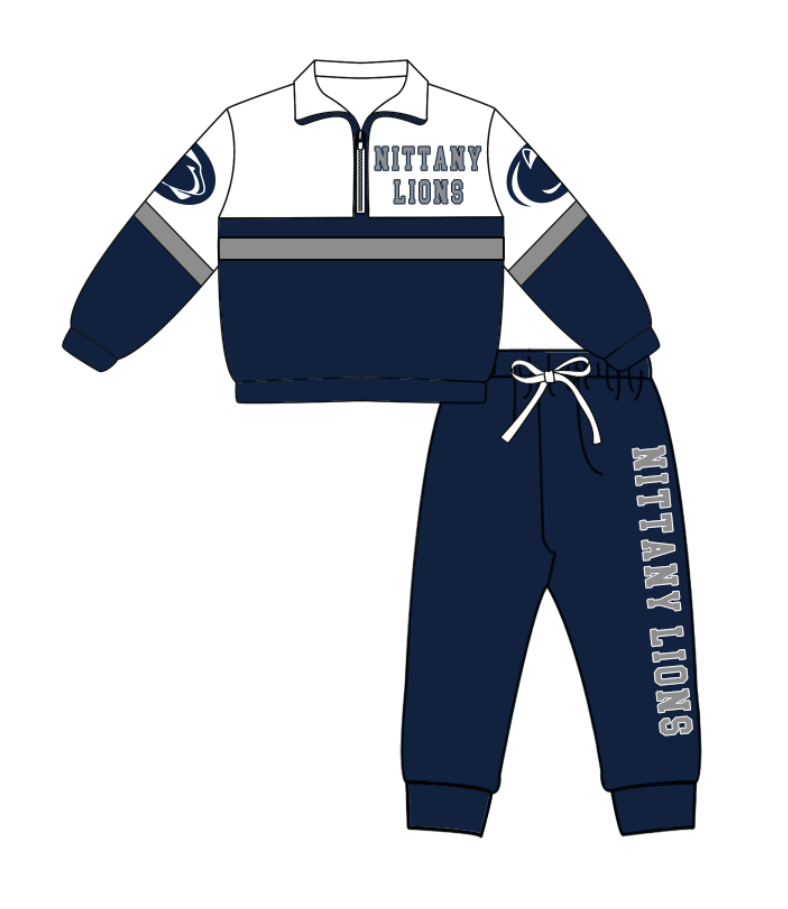 Custom moq 5 mix size yoga fabric navy blue long-sleeved yoga pants set