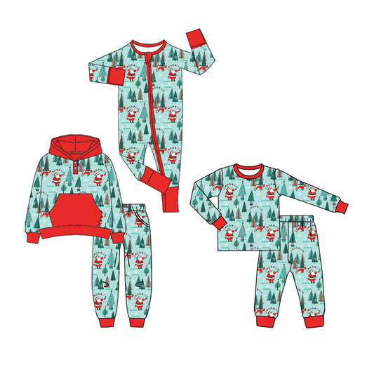 25.7.8 custom each style moq 5eta 4-6week Sibling Sisters Christmas trees baby boy long sleeve pants sets 1 and sets 2 and rompers match family design