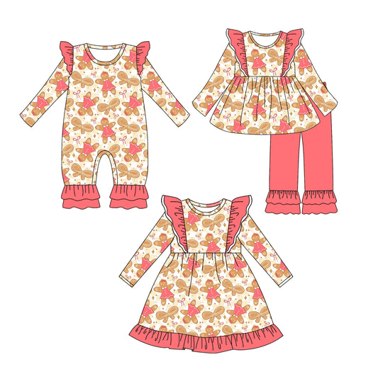 25.6.21 custom each style moq 5eta 4-6week Sibling Sisters Christmas baby girl long sleeve pants sets and dress and rompers match family design