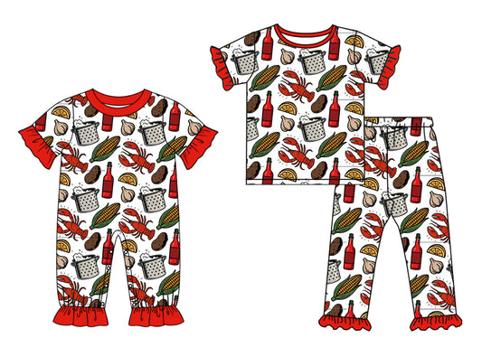 25.10.1 custom each style moq 8 eta 6-8week Sibling Sisters corn baby girl clothes short sleeve pants sets and romper match family design