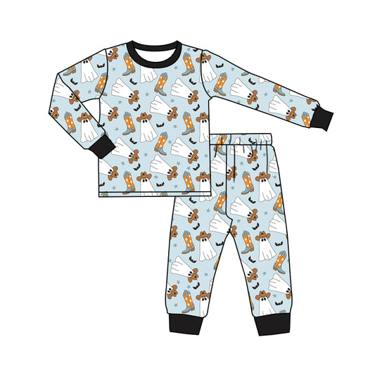 5.22 custom each style moq 5eta 4-5week Sibling Sister Halloween ghost boots boys and girls outfits and boys and baby romper match pajamas family pajamas design