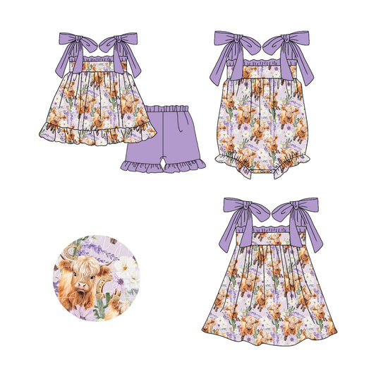 11.20 custom each style moq 5eta 4-6week Sibling Sister alpine floral baby girl short sleeve shorts sets and dress and rompers match family design