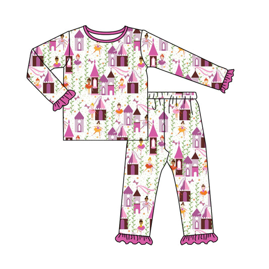 7.3 custom each style moq 5eta 4-6week Sibling Sister Christmas purple baby girls sets and dress and rompers match family design