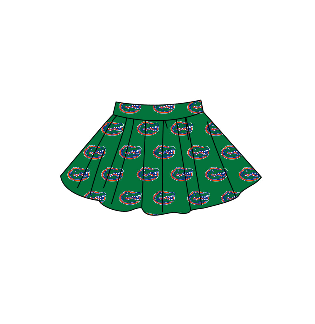 Custom moq 5 mix size summer teams Baby Girls Solid Color Summer Casual Team Skirt