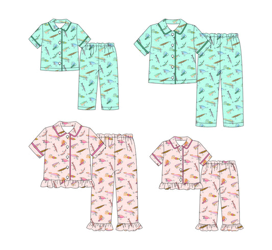 25.9.17 custom each style moq 8 eta 6-8week Sibling Sister baby short sleeve pants sets 2 and adult set 2 match design