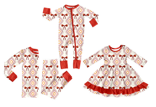 25.10.16 custom each style moq 5 eta 6-8week Sibling Sisters bow baby girl long sleeve pants sets and dress and rompers match family design