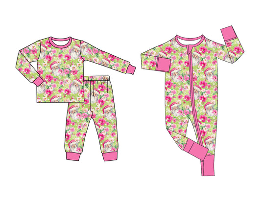 25.5.30 custom each style moq 5eta 4-6week Sibling Sisters Christmas floral baby girl long sleeve pants sets and rompers match family design