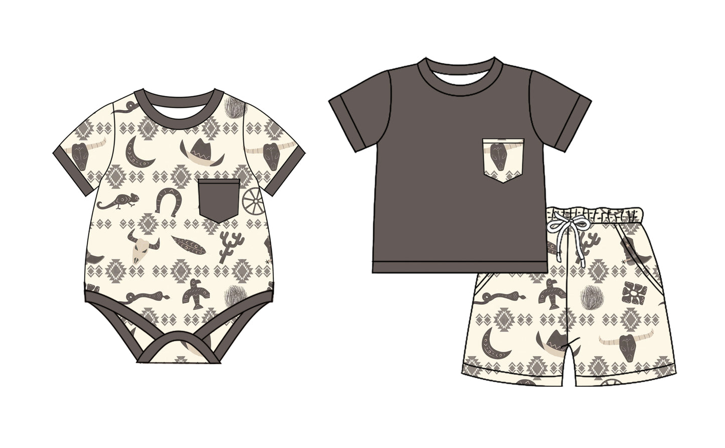 2.14 custom each style moq 5eta 4-6week Sibling Sister cow head baby girls short sleeve shorts sets and romper match design