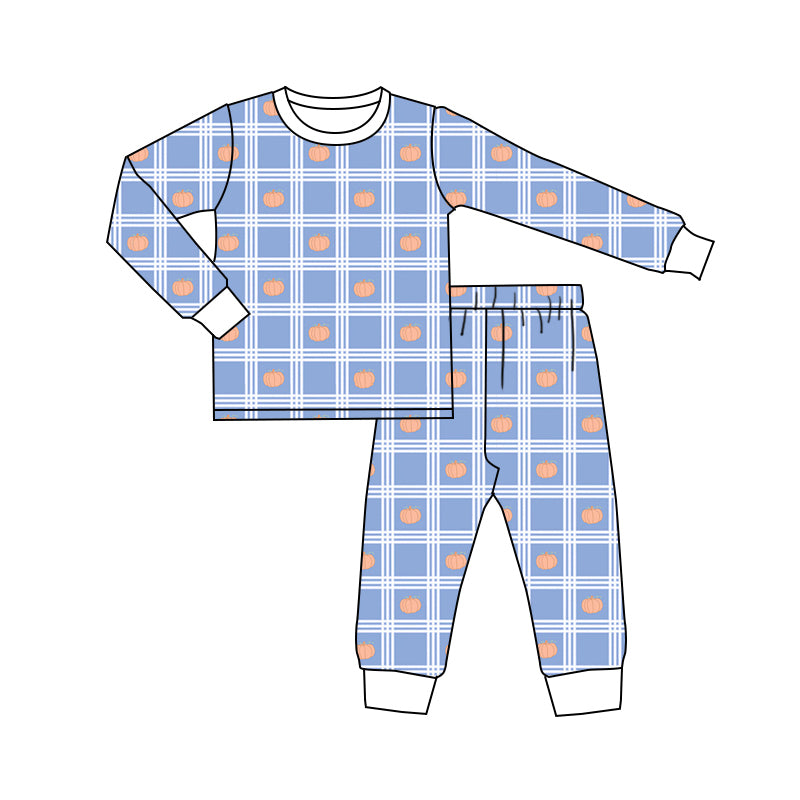 9.4 custom each style moq 5eta 4-6week Sibling Sister pumpkin blue baby boys sets and rompers match family design