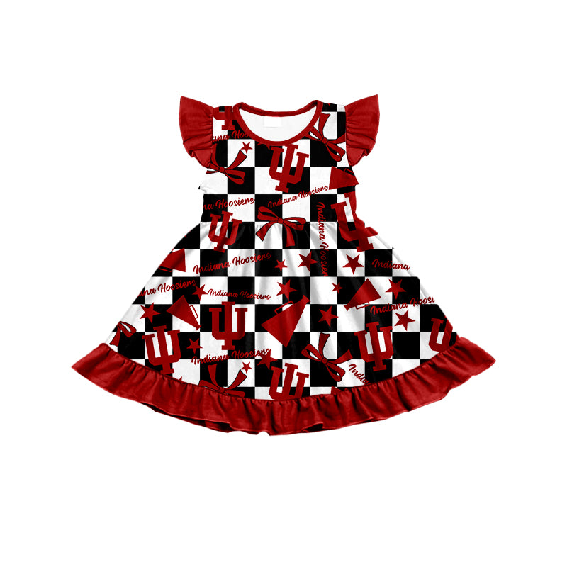 Custom moq 5 mix size milk silk summer teams baby girls clothes team bow brick red sleeveless skirts sets and dress 1 and dress 2 and dress 3-25.6.30