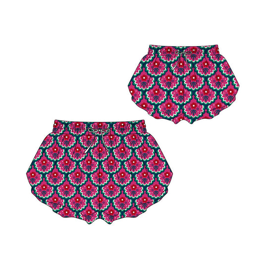 25.10.24 custom each style moq 5 eta 6-8 week Sibling Sister floral baby kids clothes summer shorts and adult shorts match design