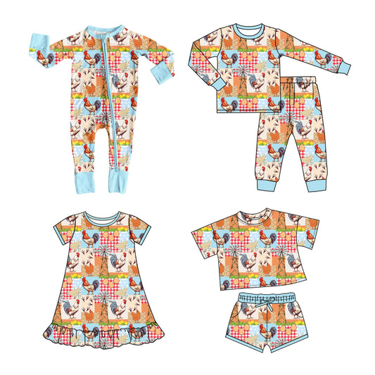 25.10.13 custom each style moq 5 eta 6-8week Sibling Sisters hen baby girl long sleeve pants sets and shorts sets and dress and rompers match family design
