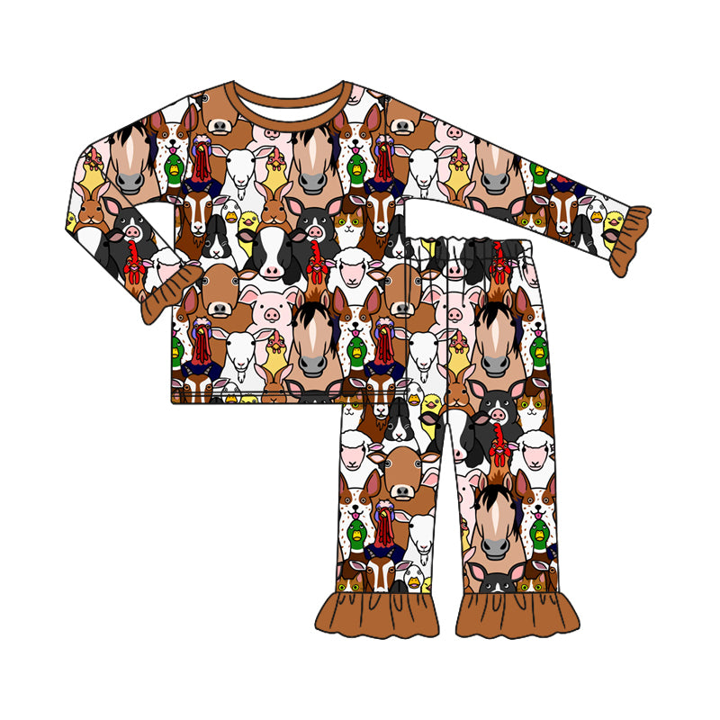 8.22 custom each style moq 5eta 4-6week Sibling Sister animal baby girls sets and rompers match family design