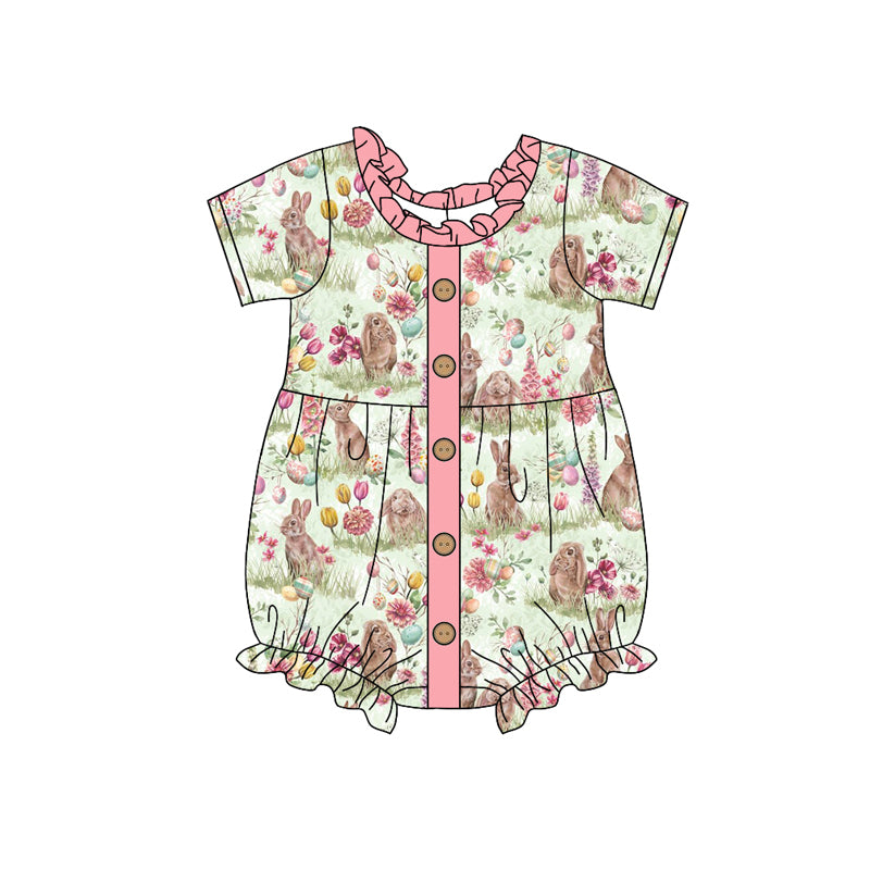 10.16 custom each style moq 5eta 4-6week Sibling Sister easter rabbit pink baby girl sets and dress and rompers match family design