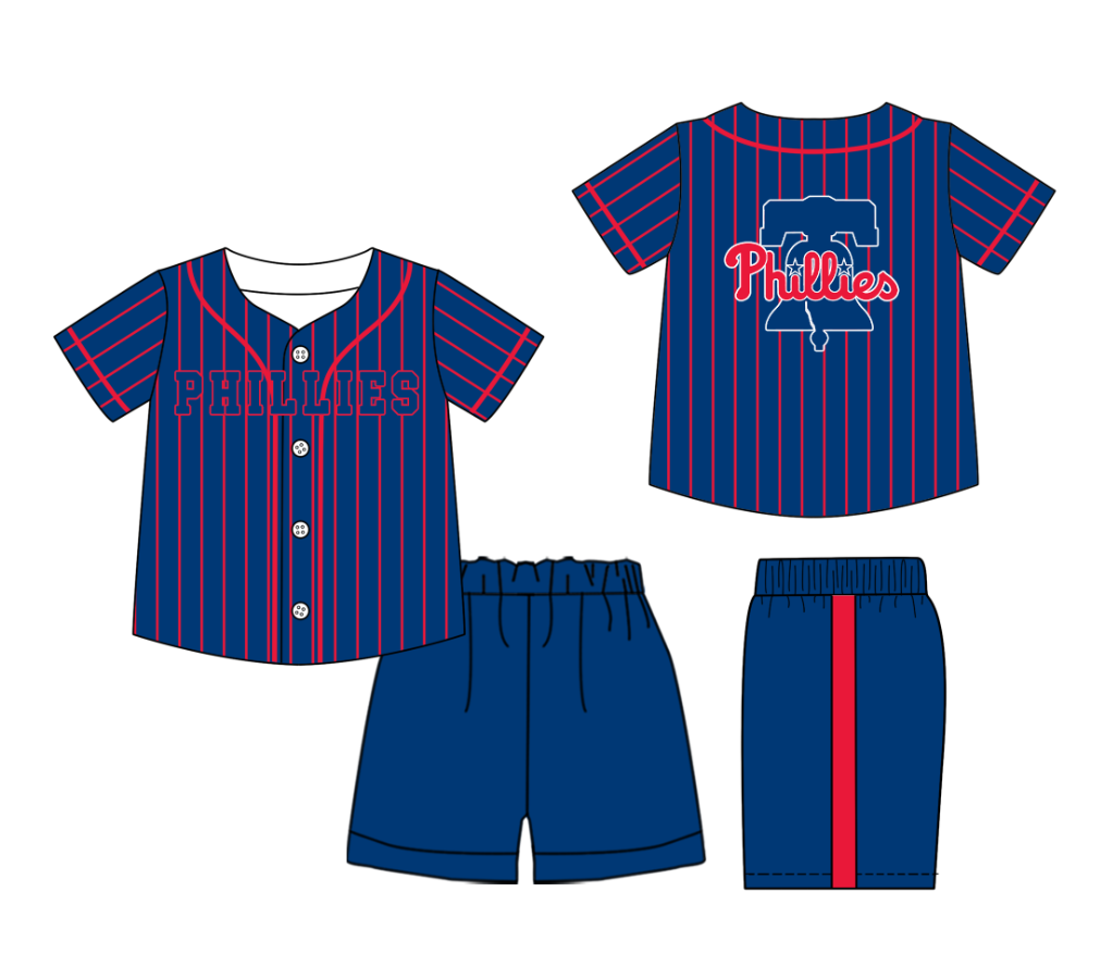 Custom moq 3 or 5 mix size milk silk summer teams baby boy clothes blue short sleeve shorts sets-26.1.20