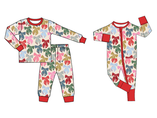 25.6.23 custom each style moq 5eta 4-6week Sibling Sisters bow baby girl long sleeve pants sets and rompers match family design