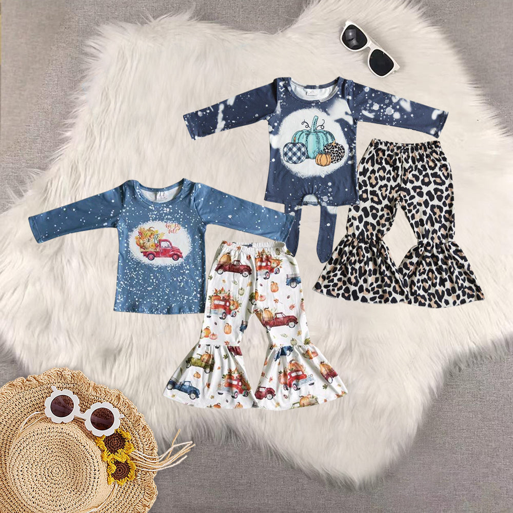 RTS NO MOQ Sibling baby girls clothes halloween long-sleeved trousers suit