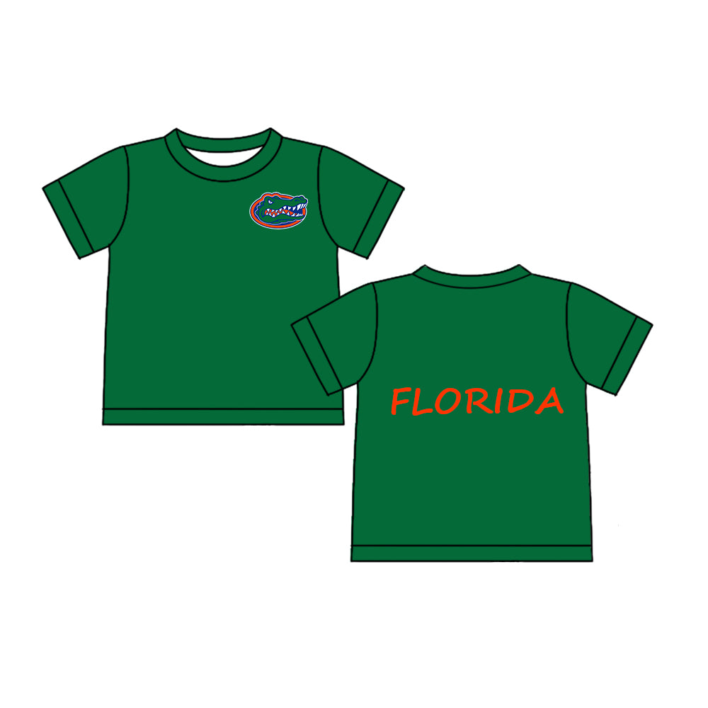 Custom moq 5 mix sizes summer teams baby girls clothes team green short sleeve skirts shorts sets dress top-25.5.9