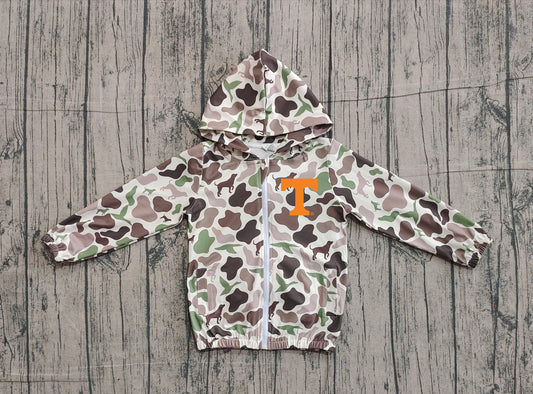 Custom moq 5 mix size milk silk baby boys clothes team summer camouflage zipper hooded long sleeve top-25.11.22