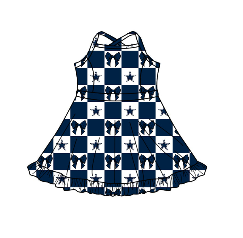 Custom moq 5 mix size milk silk summer teams Checked Baby Girl Navy Blue Sleeveless Top Skirt Short Set Dress And Shorts Yoga Outfit Boy's Top Shorts Set Romper