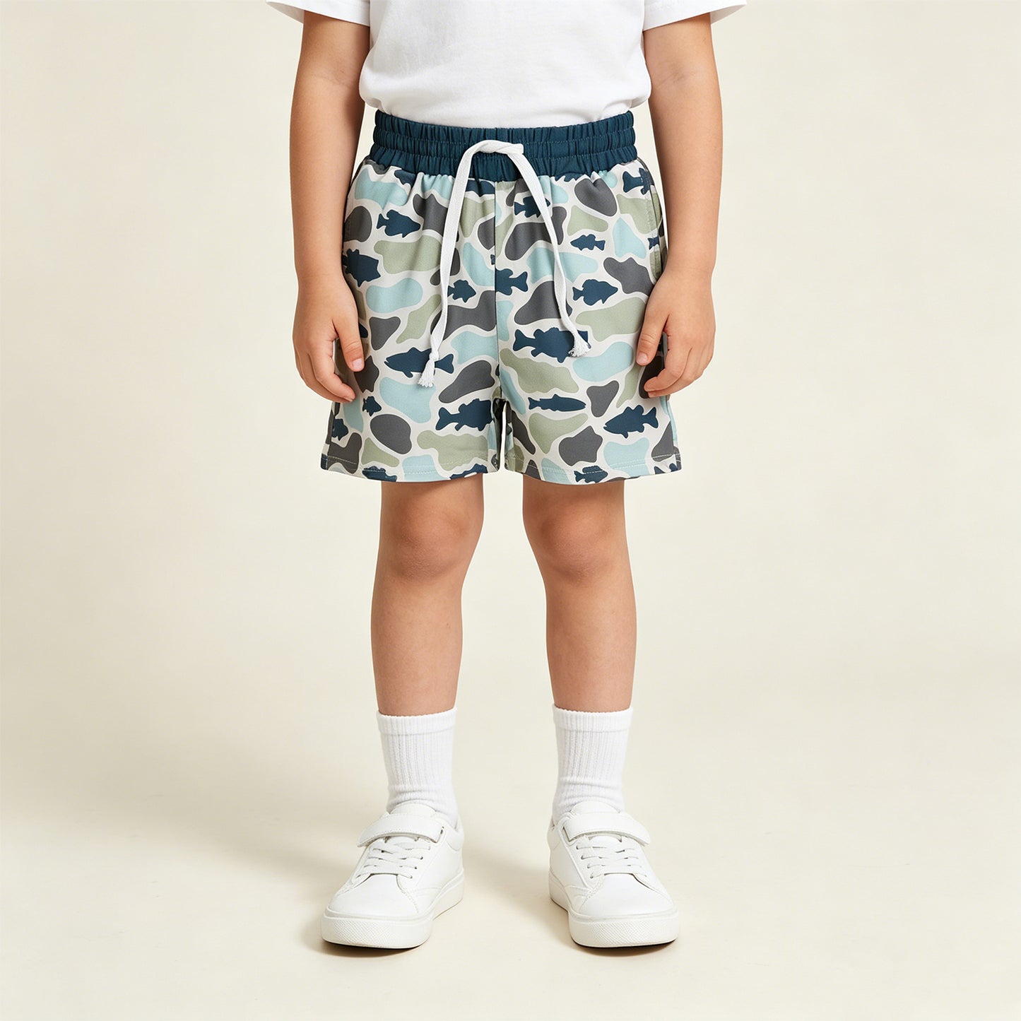 RTS NO MOQ milk silk SS0893 Baby Boys Southern Camo Fishes Hunting Shorts Bottom