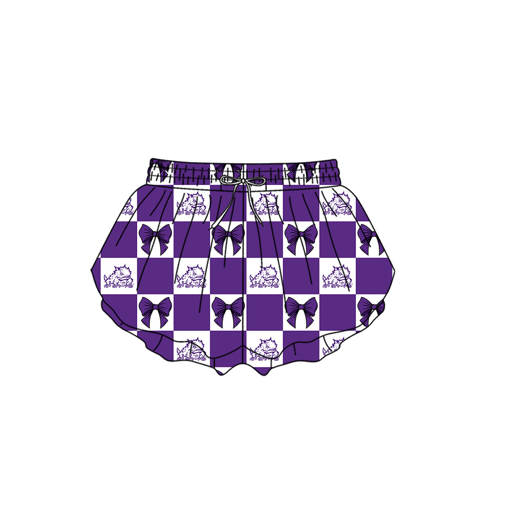 Custom moq 3 or 5 mix size milk silk summer teams baby girl clothes bow purple sleeveless skirts sets 3 and dresss and shorts-26.1.26