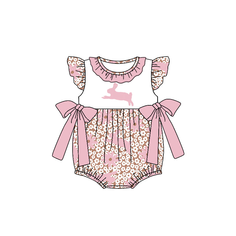 10.18 custom each style moq 5eta 4-6week Sibling Sister easter rabbit baby girl flying sleeve dress and rompers match family design