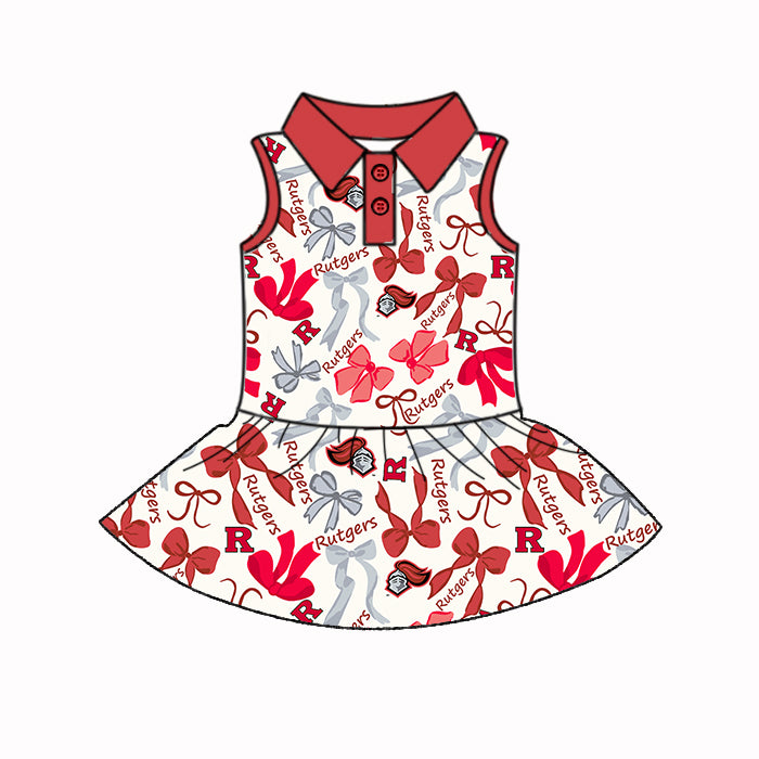 Custom moq 5 mix sizes summer teams baby girls clothes team red short sleeve skirts shorts sets dress 1 and dress 2 and dress 3 and dress 4-25.5.13