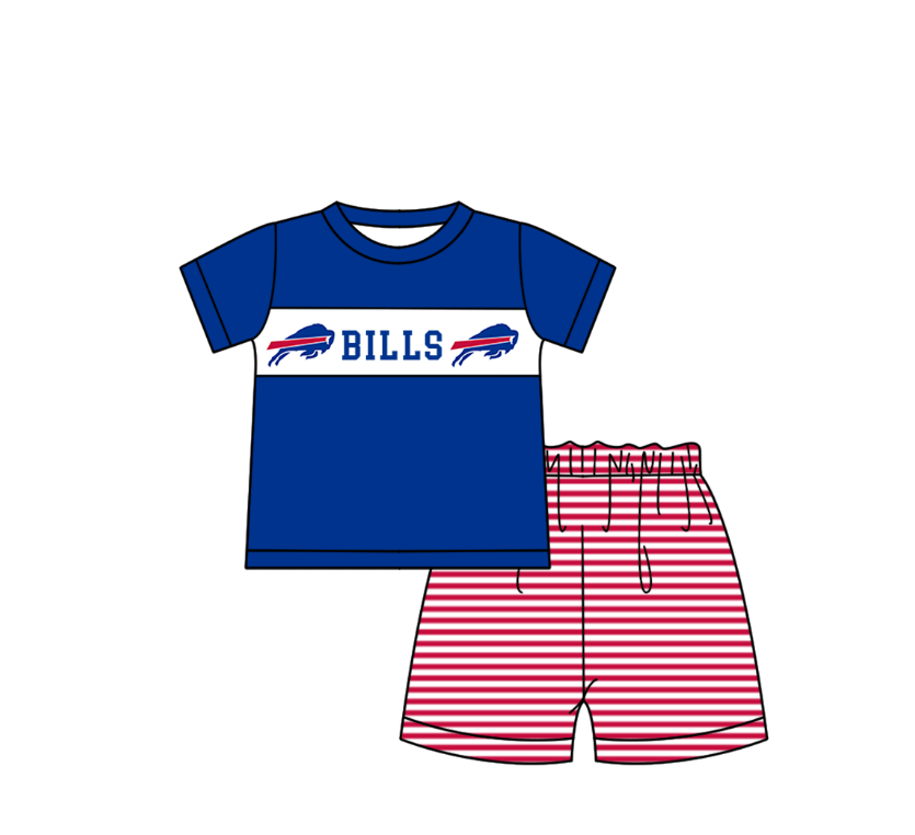 Custom moq 5 mix size milk silk summer teams baby girl boys clothes Blue short sleeve shorts sets 2  and dress and rompers 2 series
