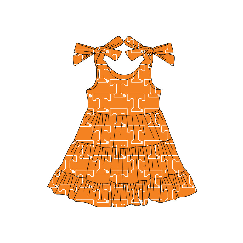 Custom moq 5 mix size milk silk summer teams baby girls clothes team orange sleeveless shorts sets and skirts sets and dress and jumpsuit-25.7.15