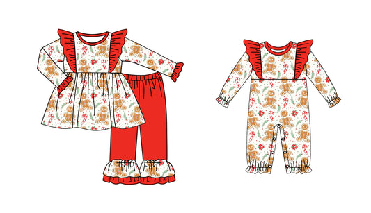 25.6.3 custom each style moq 5eta 4-6week Sibling Sisters Christmas baby girl long sleeve pants sets and rompers match family design
