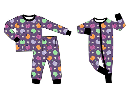 25.7.29 custom each style moq 5eta 4-6week Sibling Sister pumpkin baby boy long sleeve pants sets and rompers match family design