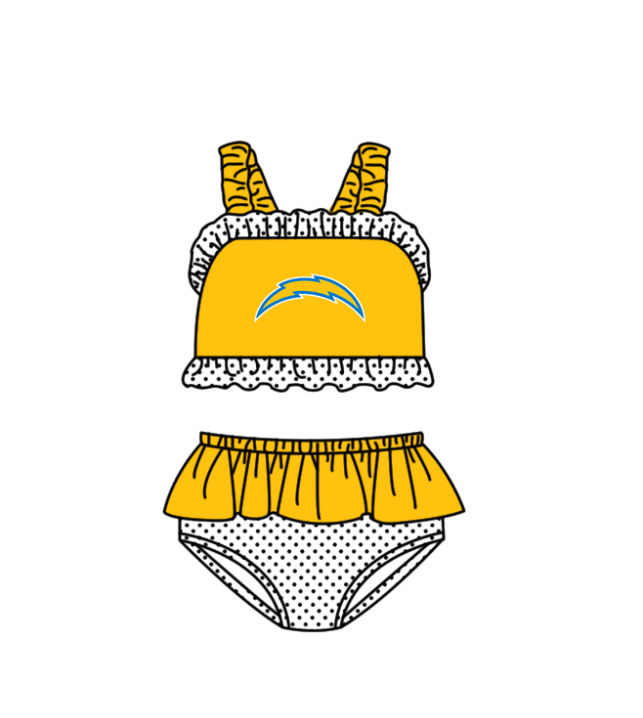 Custom moq 5 mix size milk silk summer teams Yellow baby girl boys clothes Two-Piece Swimsuit Set One Piece Swimsuits boy swim trunks