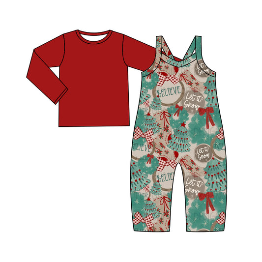 9.19 custom each style moq 5eta 4-6week baby girls clothes believe red long sleeve suspender jumpsuits sets