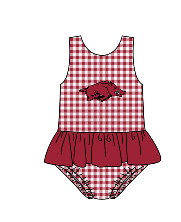 Custom moq 5 mix size milk silk summer teams Baby Girl Red Stripe  Two-Piece Swimsuit Set One Piece Swimsuits Boys Swim Trunks