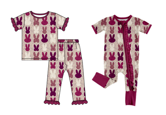 25.10.17 custom each style moq 5 eta 6-8week Sibling Sisters bunny baby girl clothes short sleeve pants sets and romper match family design