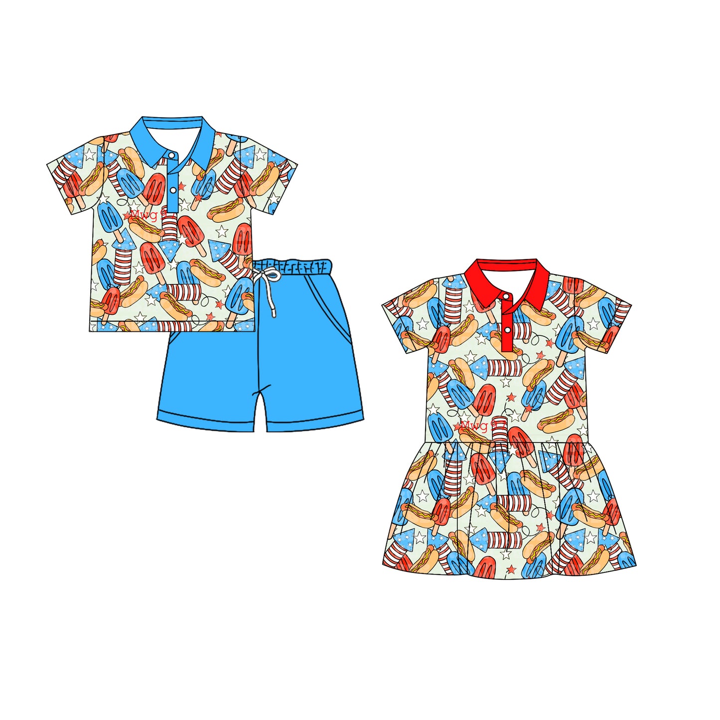 26.1.19 custom each style moq 5 eta 6-8week Sibling Sister baby short sleeve shorts sets and dress match design