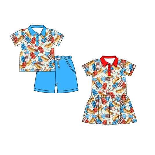 26.1.19 custom each style moq 5 eta 6-8week Sibling Sister baby short sleeve shorts sets and dress match design