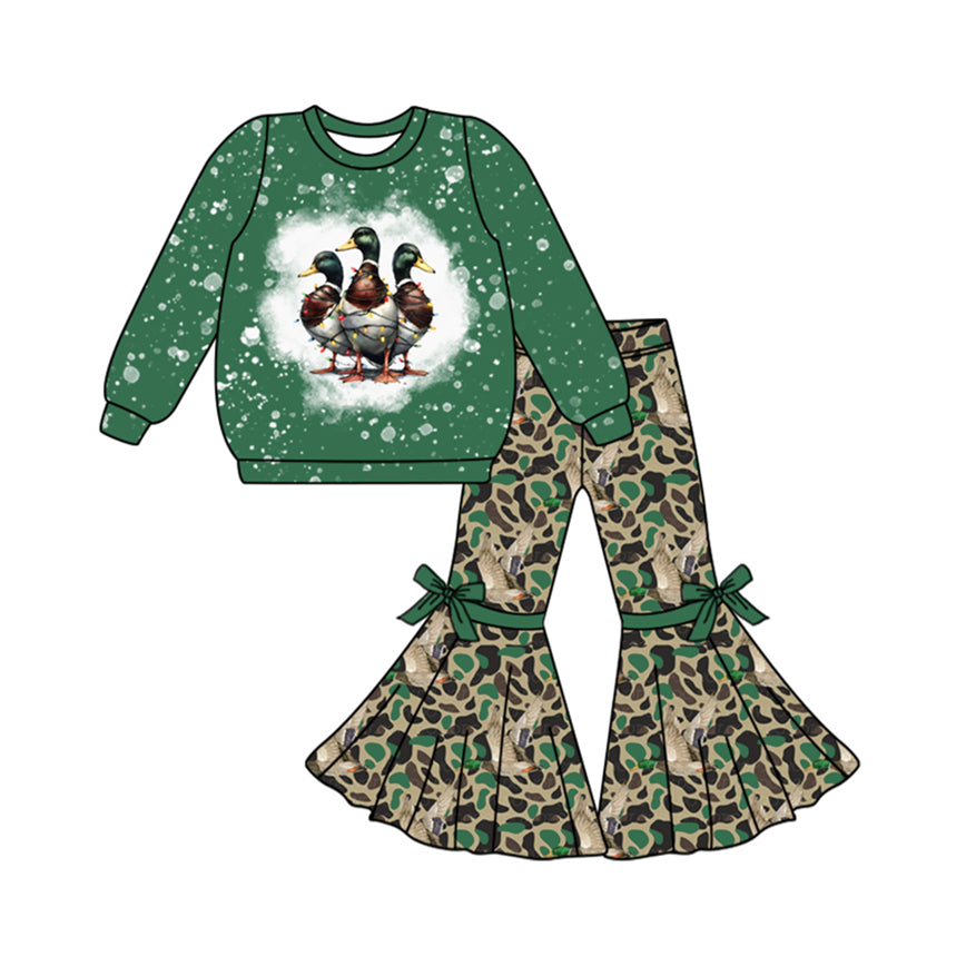 8.30 custom each style moq 5eta 4-6week Sibling Sister ducks green baby girls sets and rompers match family design