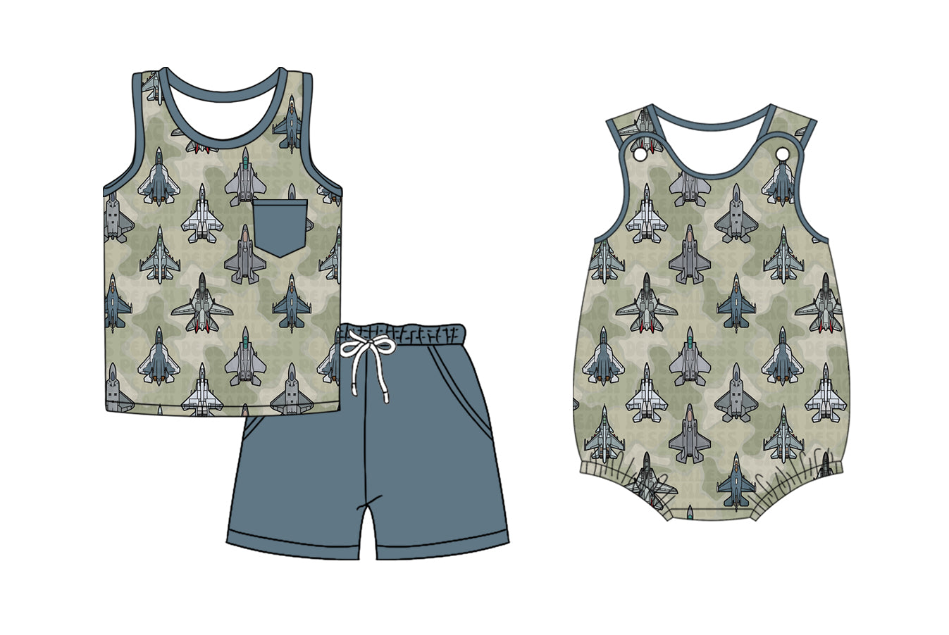 3.31 Custom moq 5 mix size Sibling Baby Boys Romper Sleeveless Top And Shorts Set Summer Outfit
