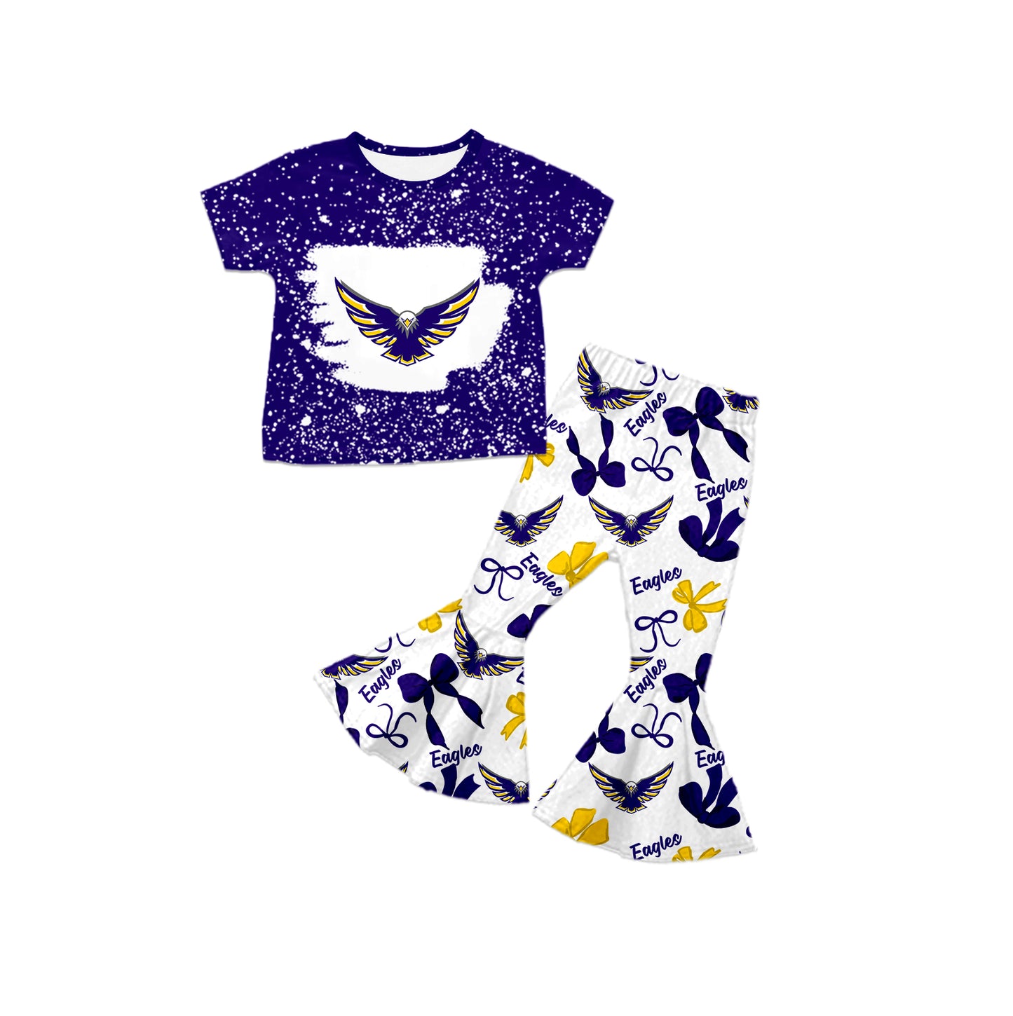 Custom moq 5 mix size milk silk summer teams baby girls clothes bow purple short sleeve pants sets and hooded long sleeve pants sets-25.7.25
